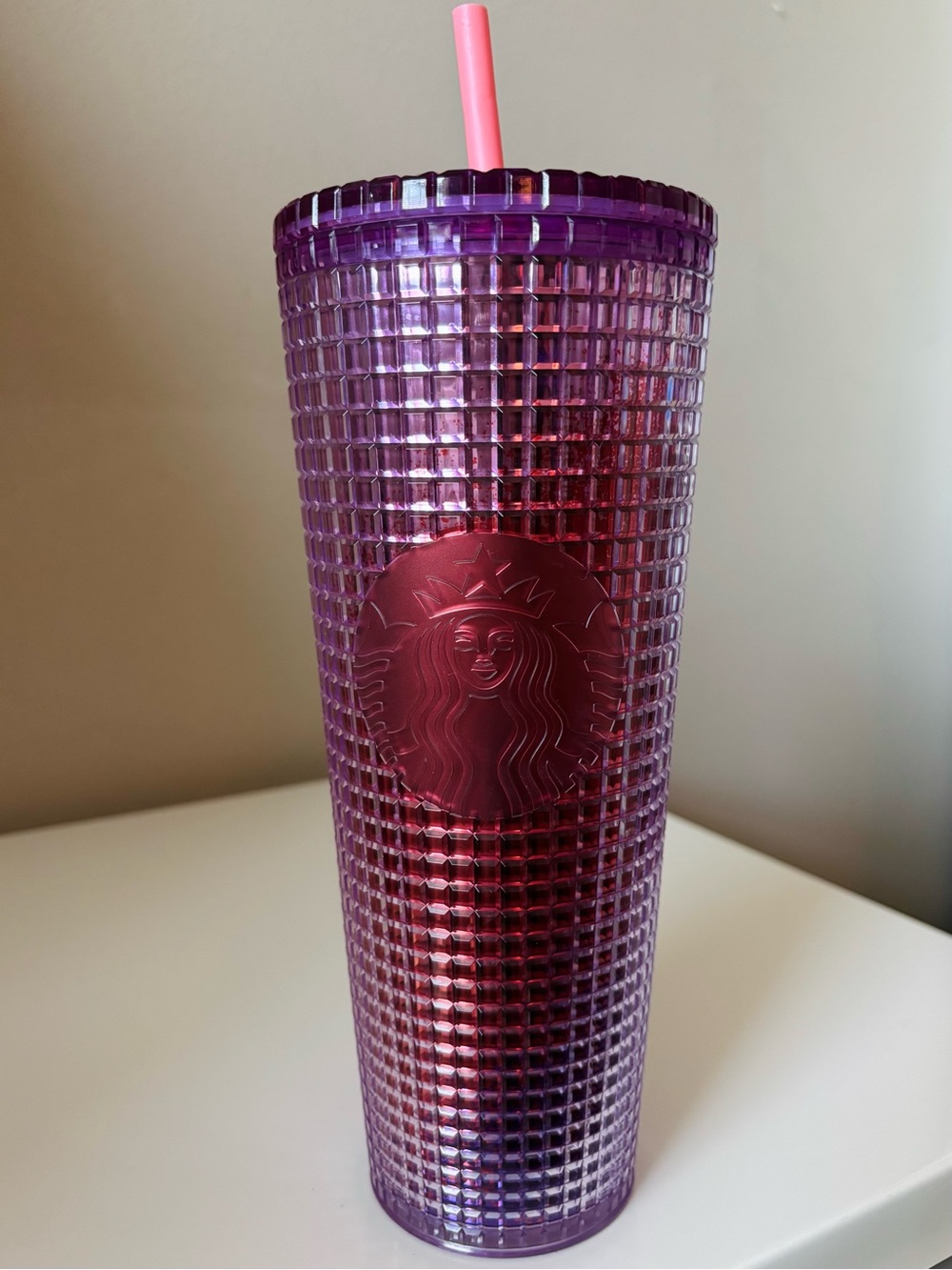 Starbucks Purple to Pink Ombre Studded Tumbler with Pink Straw